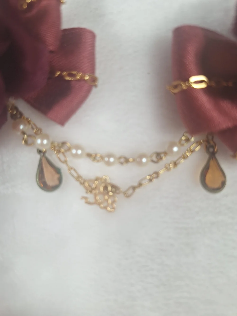 Innocent World Burgundy Rose Chain Hair Ornaments | Set of 2 🎀